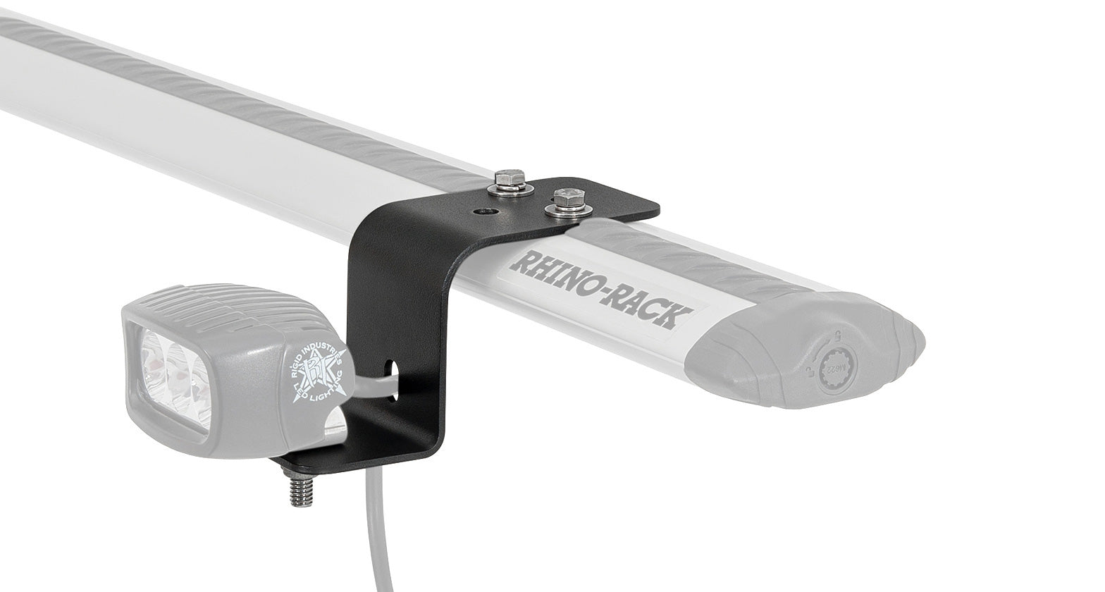 Support de phare Pioneer RHINO-RACK, accessoire robuste pour montage de phares sur véhicule tout-terrain.