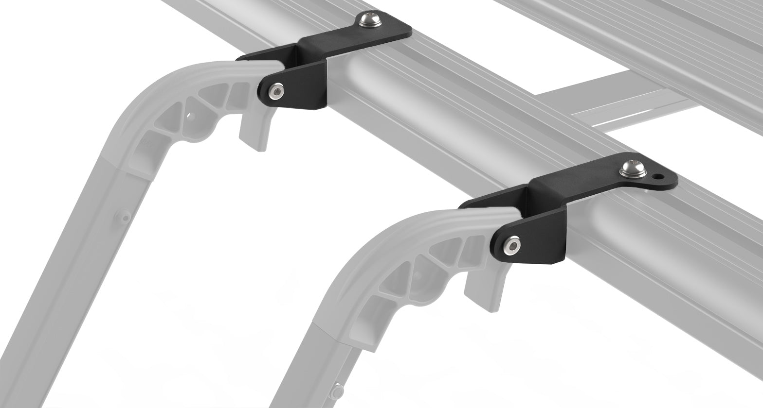Support d’échelle Rhino-Rack Pioneer, accessoire pour porte-échelle, en métal robuste, fixé sur véhicule tout-terrain.