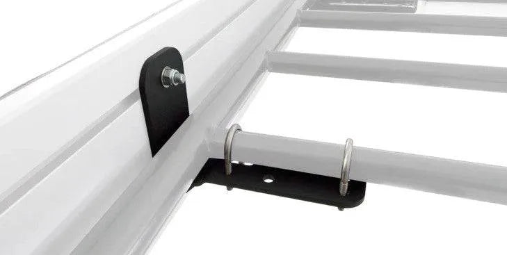 Support de fixation auvent Rhino-Rack pour galeries tubulaires, accessoire robuste pour véhicule tout-terrain.