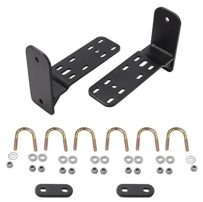 Support fixation auvent RHINO-RACK pour galeries tubulaires, accessoire robuste pour fixation d'auvent sur véhicule.