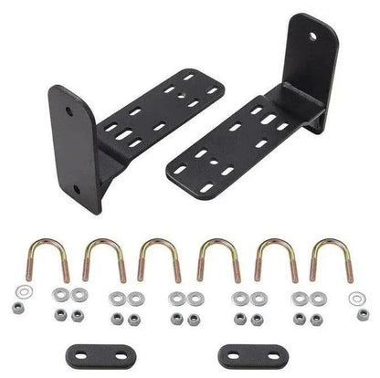 Support fixation auvent RHINO-RACK pour galeries tubulaires, accessoire robuste pour fixation d'auvent sur véhicule.