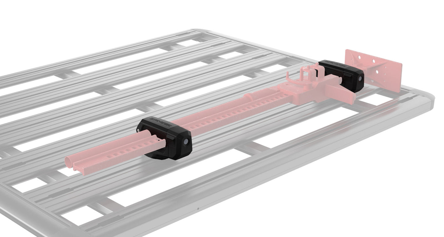 Support de fixation Rhino-Rack STOW iT Large pour Cric Hi-Lift 4x4, accessoire robuste pour véhicules tout-terrain.