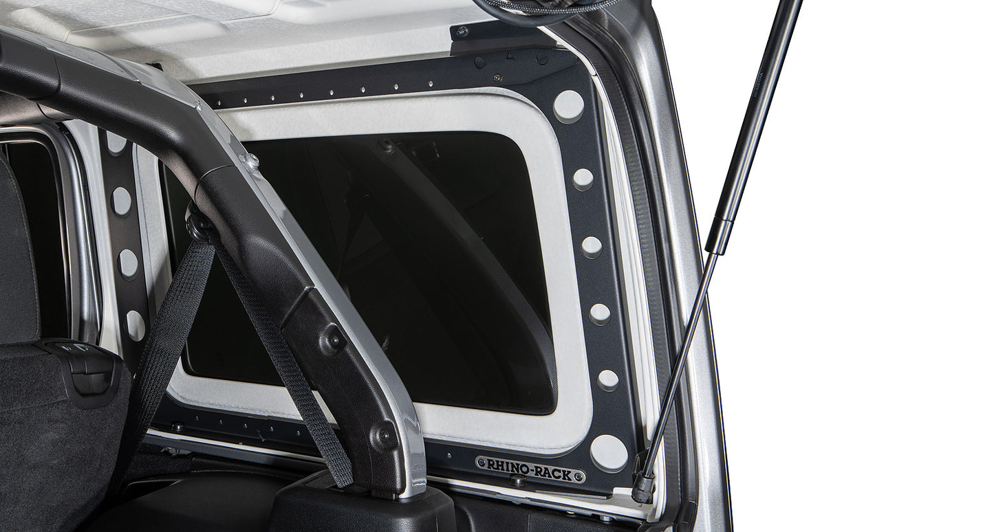 Système de montage Backbone de Rhino-Rack pour Jeep Wrangler JLU 4 portes, accessoires robustes pour porte-bagages.