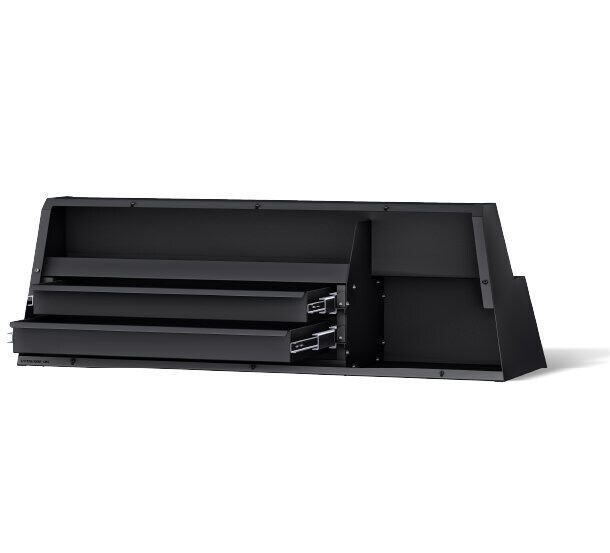 Tiroir latéral gauche RSI SmartCap Evo pour Jeep Gladiator 2020+, accessoire robuste en aluminium noir.