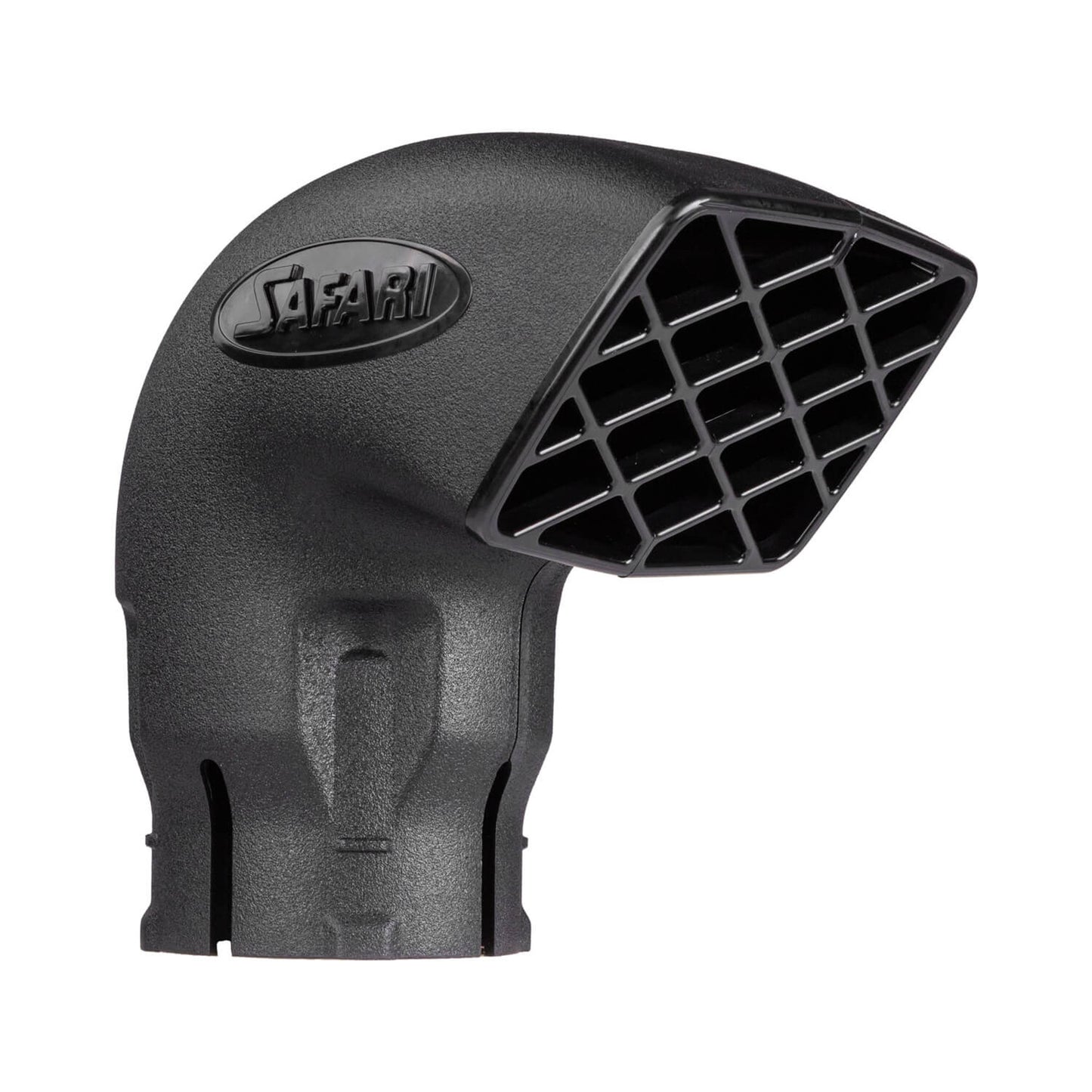 Tête de snorkel Safari 4x4 de 3,5 pouces avec grille fixe, accessoire pour système de snorkel tout-terrain.