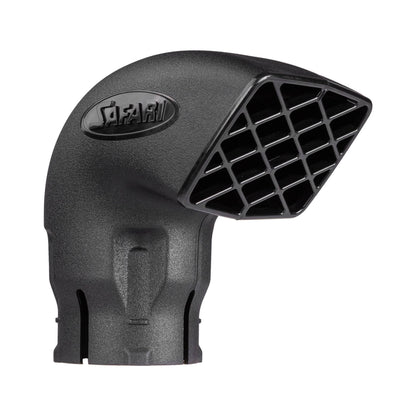 Tête de snorkel Safari 4x4 de 3,5 pouces avec grille fixe, accessoire pour système de snorkel tout-terrain.