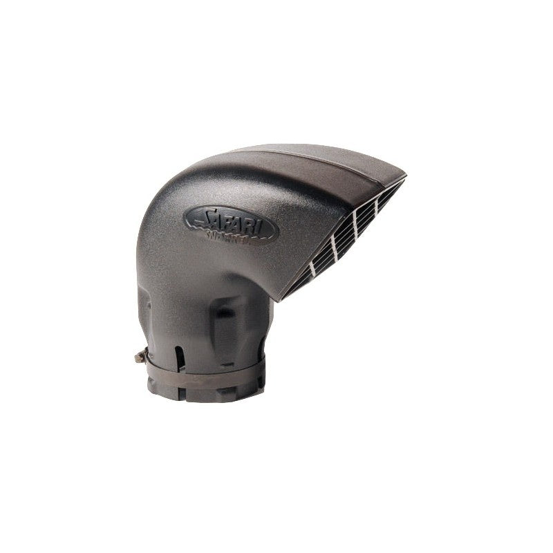 Tête de snorkel Safari 4x4 modèle 3,5 pouces avec grille fixe, accessoire pour snorkel tout-terrain, vue de face.