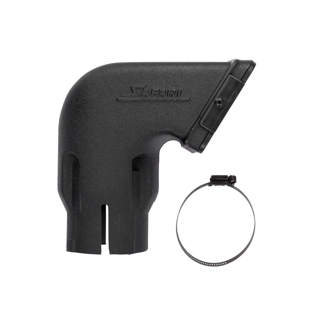 Tête de snorkel Safari4x4, modèle 3 pouces, accessoire pour système de snorkel tout-terrain, en plastique noir robuste.