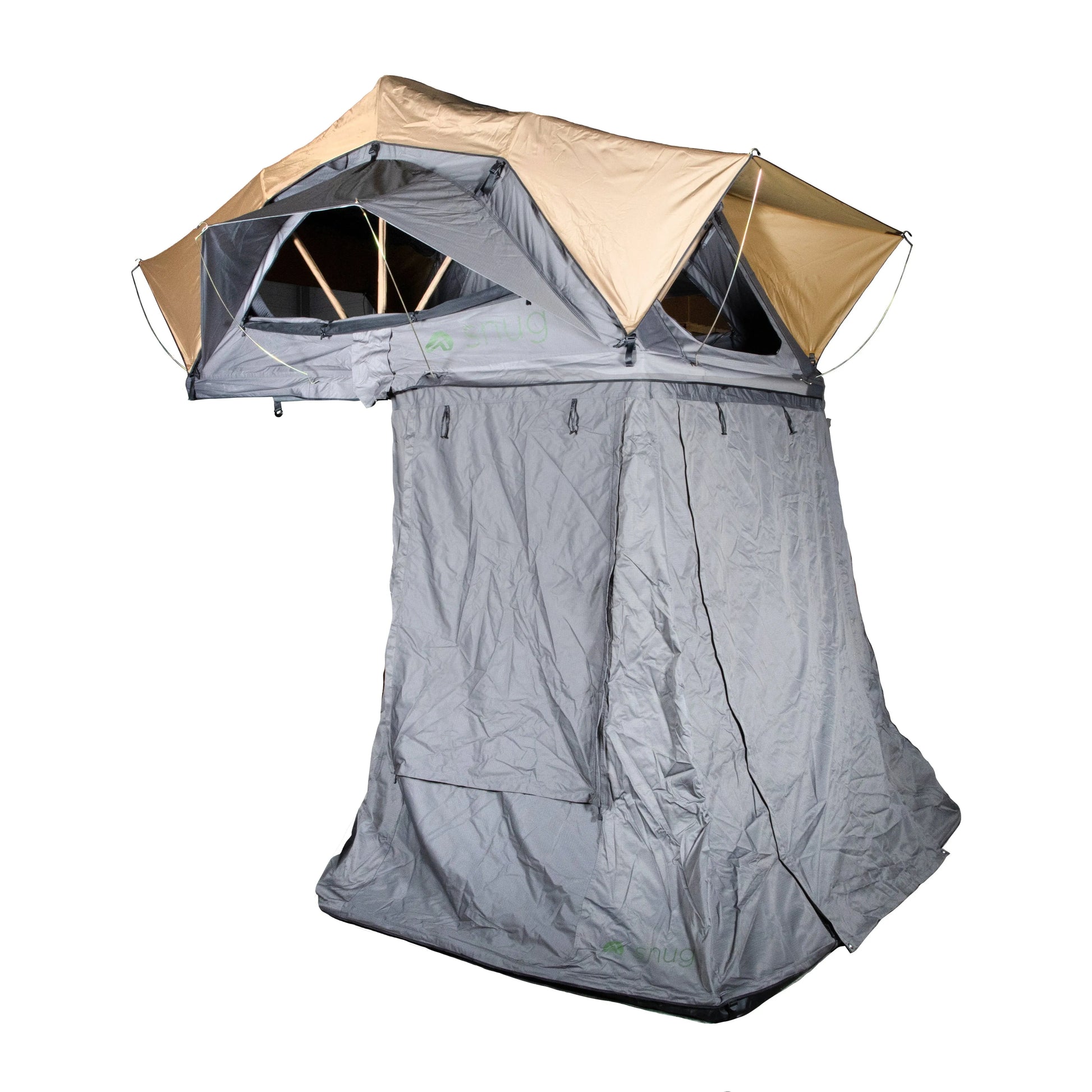Annexe pour tente de toit SNUG OURAL 160, accessoire pour tente de toit de camping, en tissu durable, fixé autour de la tente SNUG.