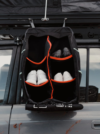 Sac chaussures ARB Intrepid RTT, accessoire de rangement pour tente de toit 4x4, en tissu résistant, adapté pour véhicules tout-terrain.