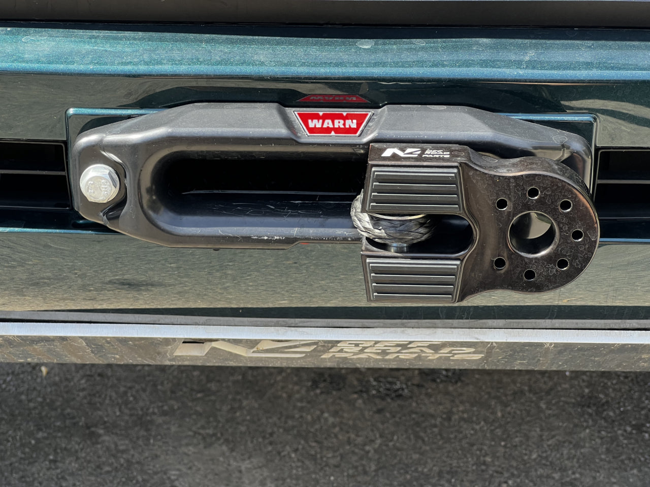 Arrêt de corde en aluminium noir de 10T pour manille rigide, accessoire treuil N4 OFFROAD, conçu pour véhicules tout-terrain.