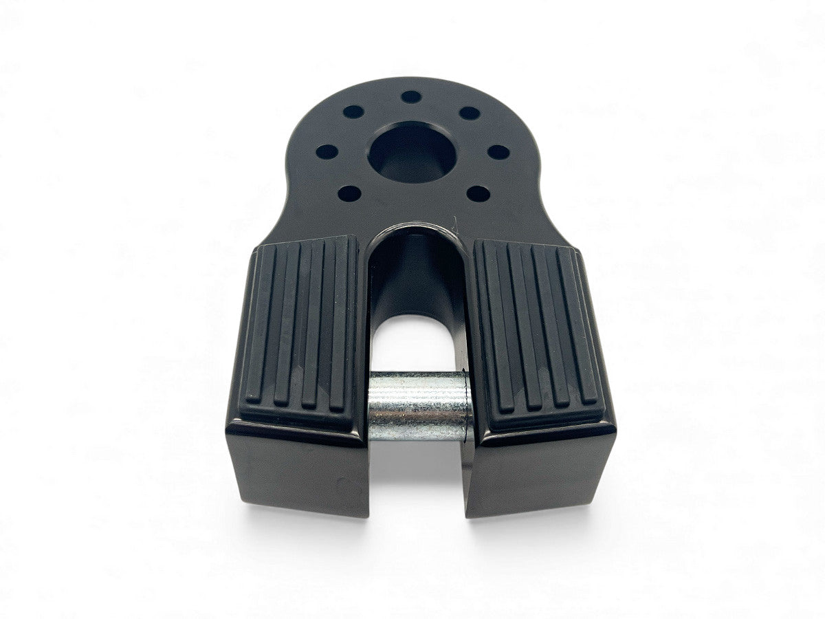 Arrêt de corde en aluminium noir pour manille rigide, accessoire treuil N4 OFFROAD, capacité 10 tonnes, pour utilisation tout-terrain.