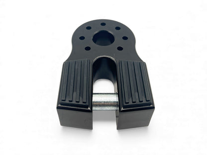 Arrêt de corde en aluminium noir pour manille rigide, accessoire treuil N4 OFFROAD, capacité 10 tonnes, pour utilisation tout-terrain.