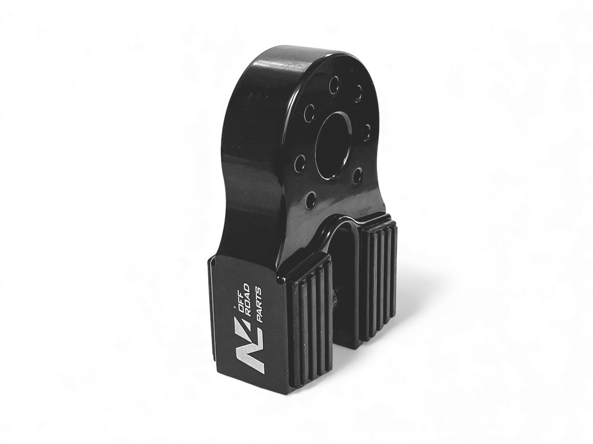 Arrêt de corde noir en aluminium 10T pour manille rigide, accessoire de treuil N4 OFFROAD, utilisé en off-road.