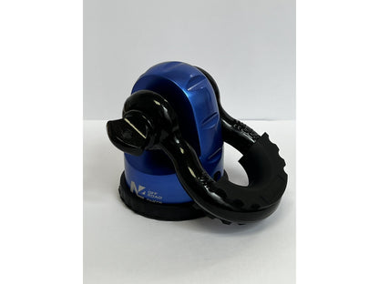 Arrêt de corde 8T en aluminium anodisé bleu pour fixation manille, accessoire pour treuils N4 OFFROAD, robuste et léger.