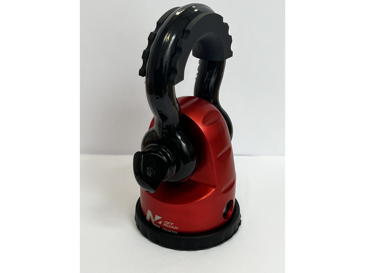 Arrêt de corde 8T en aluminium anodisé rouge pour fixation manille, accessoire treuil N4 OFFROAD, robuste et léger.