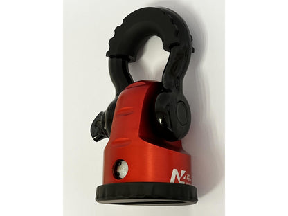 Arrêt de corde 8T en aluminium anodisé rouge pour fixation manille, accessoire treuil N4 OFFROAD tout-terrain.