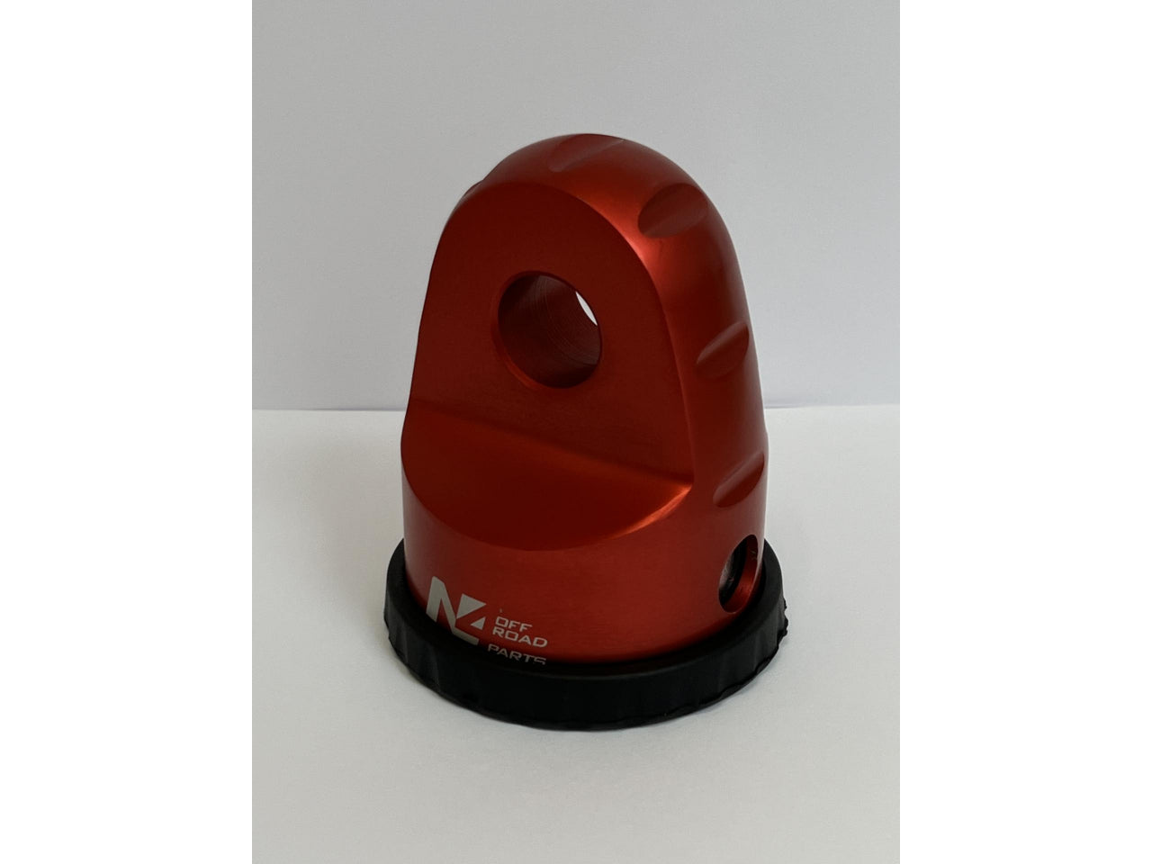 Arrêt de corde 8T en aluminium anodisé rouge pour fixation manille, accessoire treuil N4 OFFROAD, robuste et léger.