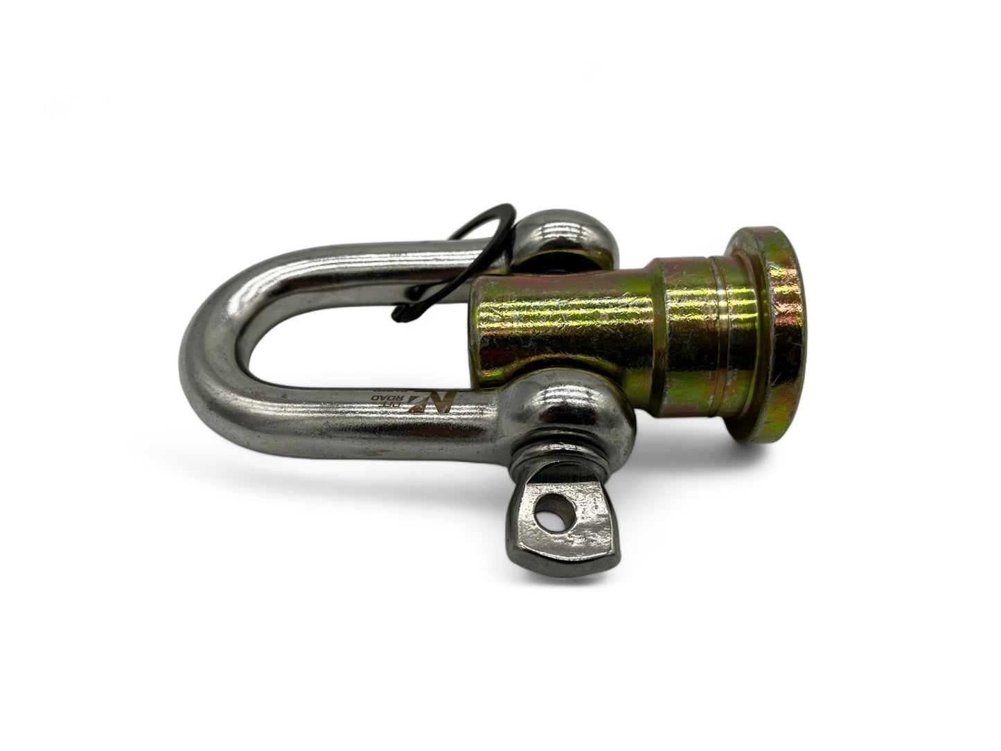 Manille tournante en inox pour pare-chocs, accessoire treuil N4 OFFROAD, robuste et résistante pour véhicules tout-terrain.