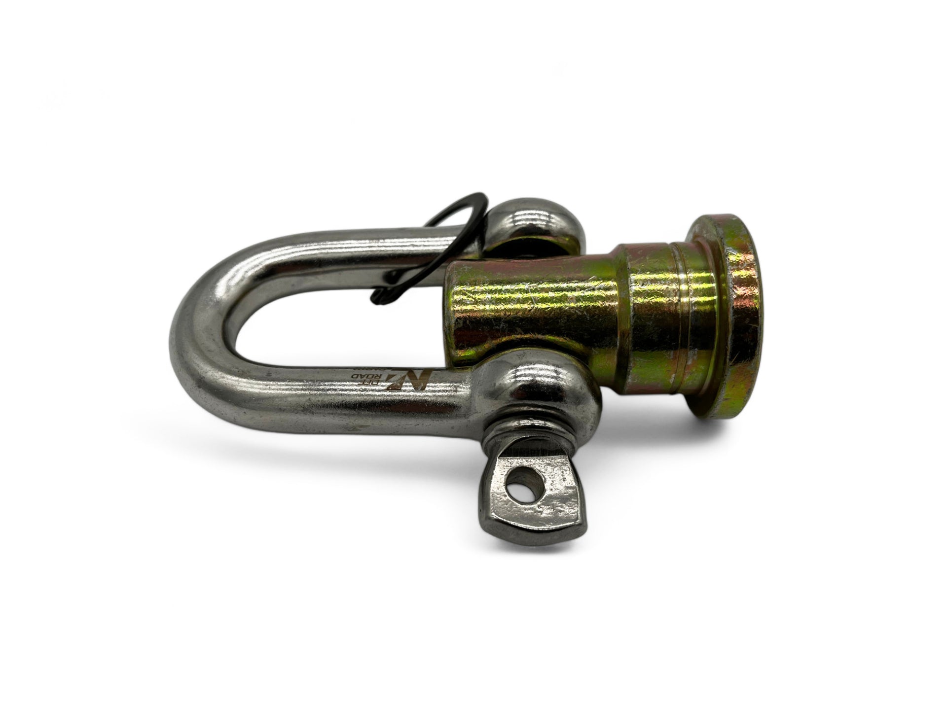 Manille tournante en inox pour pare-chocs, accessoire treuil N4 OFFROAD, robuste et résistante pour véhicules tout-terrain.