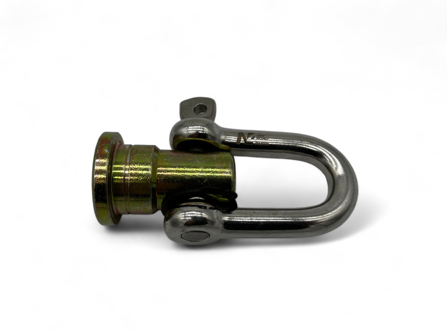 Manille tournante en inox pour pare-chocs, accessoire treuil N4 OFFROAD, robuste et durable pour véhicules tout-terrain.