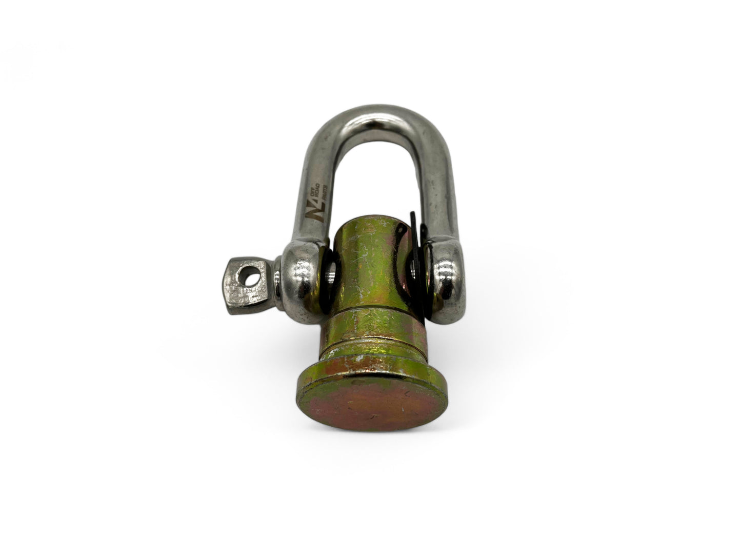 Manille tournante en inox pour pare-chocs, accessoire treuil N4 OFFROAD, robuste et résistant pour véhicules tout-terrain.