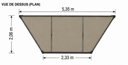 Auvent autoportant SNUG Malaga 180° pour équipement raid 4x4, fixation solide, installé sur un véhicule tout-terrain.