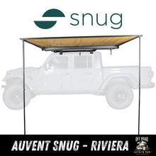 Auvent latéral SNUG Riviera pour 4x4 et van, protection solaire avec toile résistante et structure robuste.