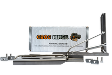Support de auvent rabattable CROC HINGE pour 4x4, robuste et polyvalent, conçu pour renforcer les auvents tout-terrain.