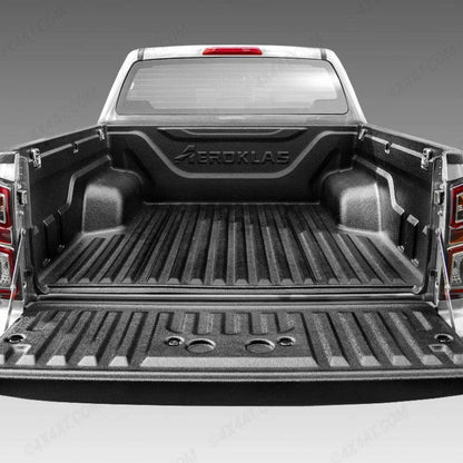 Bac de benne avec rebords pour Isuzu D-Max 2020-2024 Extra Cab, fabriqué par Aeroklas, en métal robuste pour le transport.