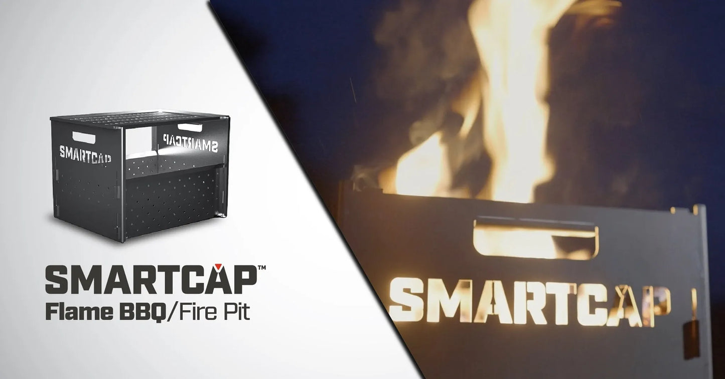 Feu de camp de barbecue SMARTCAP RSI, brasero en métal avec grille pour barbecue, idéal pour cuisiner en plein air.