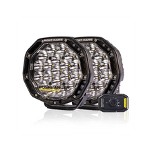 Deux phares LED de 7 pouces Bushranger Night Hawk SR avec faisceau inclus, éclairage de faible intensité pour véhicule tout-terrain.
