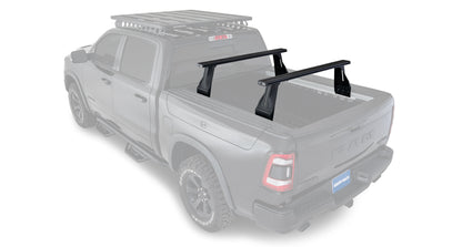 Kit de 2 barres de toit 1260 mm pour Dodge Ram, système Reconn-Deck, marque RHINO-RACK, fixations pour toit de camion.