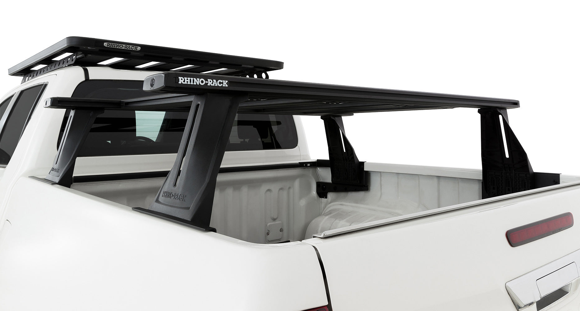 Kit de 2 barres de toit RHINO-RACK de 1500 mm pour Toyota Hilux Revo 2015+ avec système Reconn-Deck et transversales.