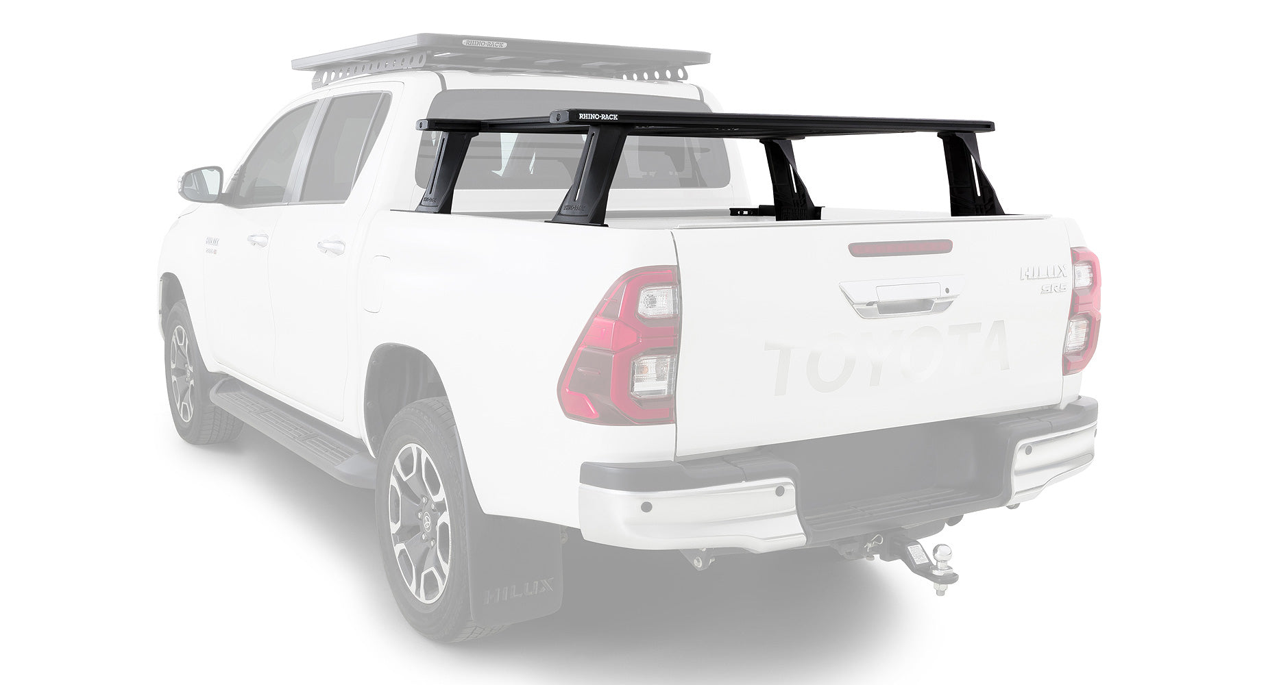 Kit de 2 barres de toit RHINO-RACK de 1500 mm avec 4 transversales pour Toyota Hilux Revo 2015+, système Reconn-Deck.