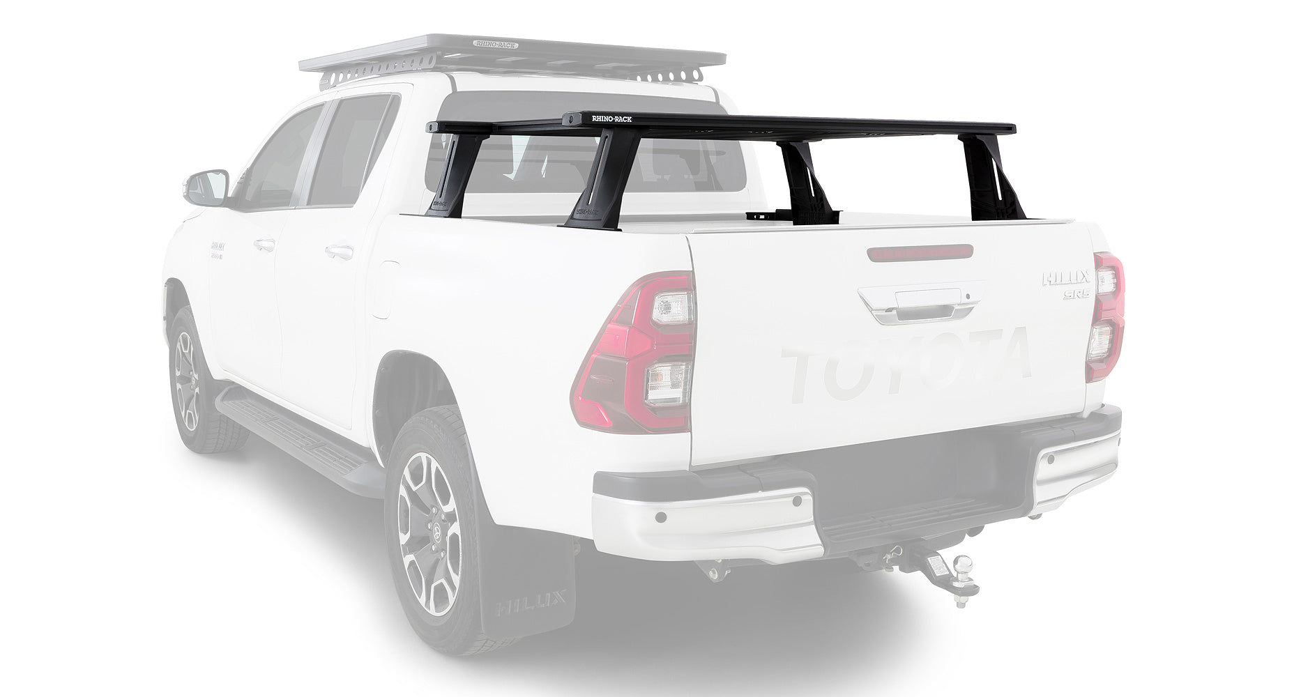 Kit de 2 barres de toit RHINO-RACK pour Toyota Hilux Revo 2015+ avec système Reconn-Deck et 6 transversales.