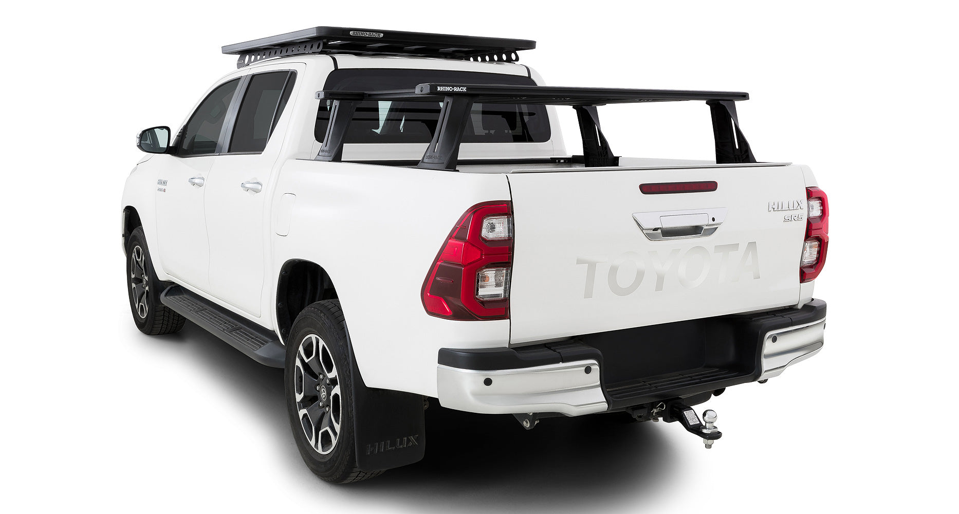 Kit de 2 barres de toit RHINO-RACK de 1500 mm pour Toyota Hilux Revo 2015+ avec système Reconn-Deck et 6 transversales.