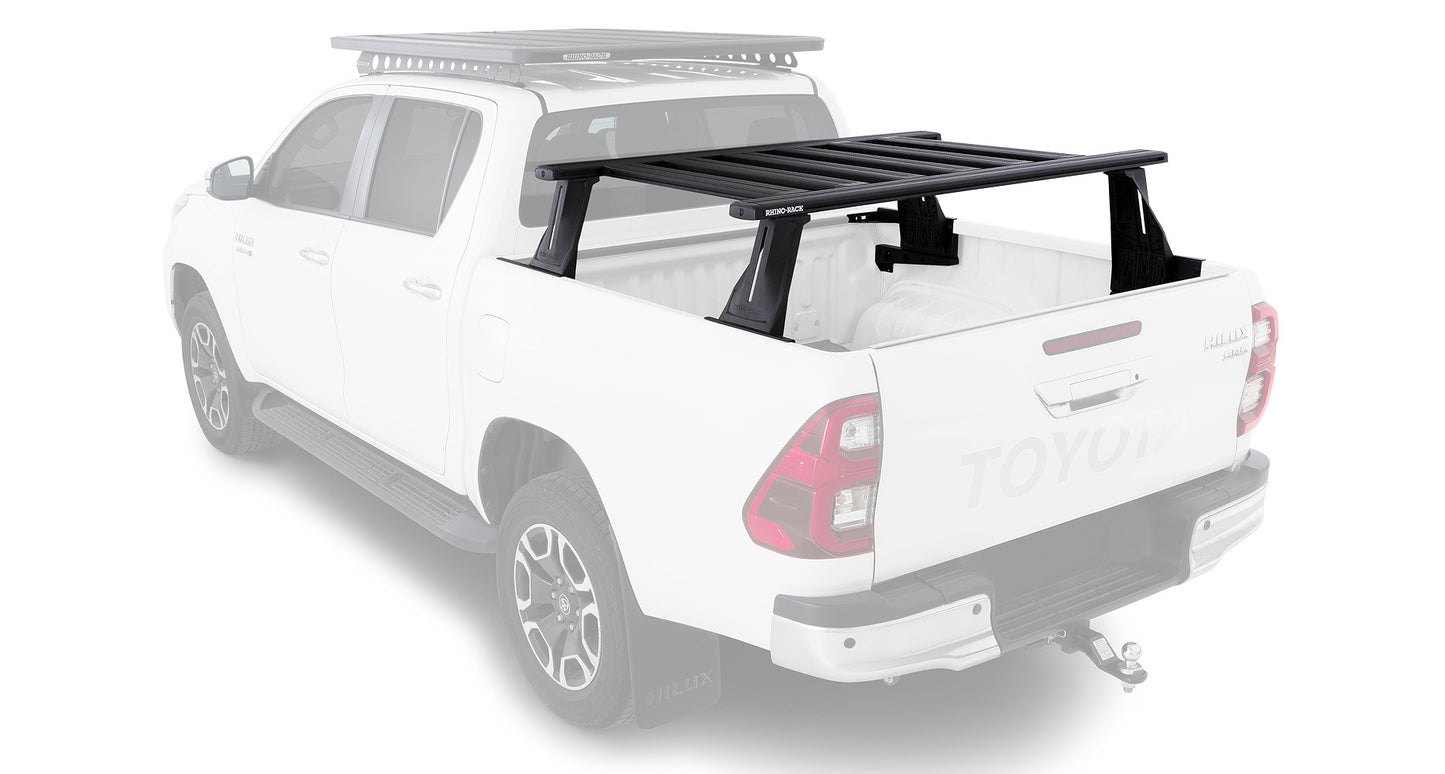 Kit de 2 barres de toit RHINO-RACK de 1500 mm avec système Reconn-Deck et 6 transversales pour Toyota Hilux Revo 2015+