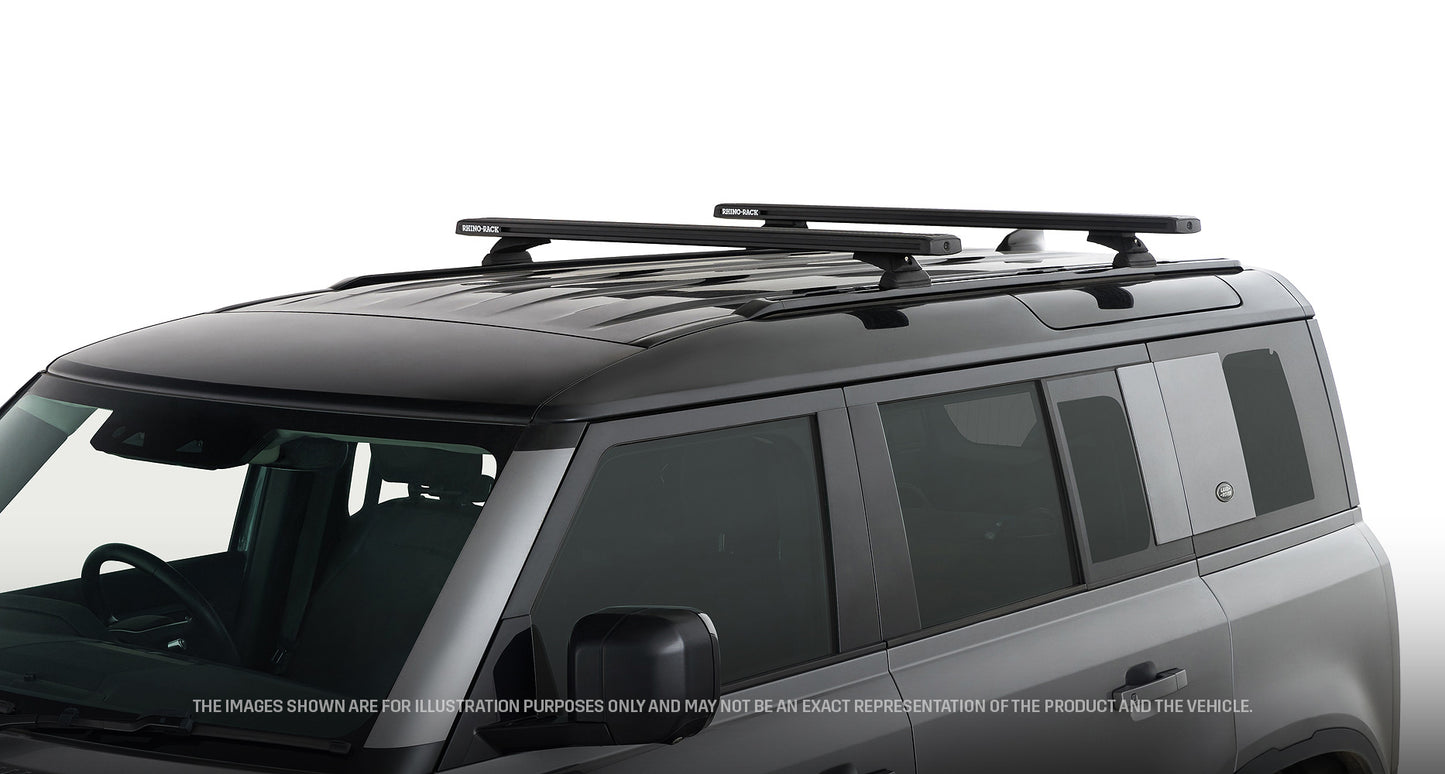 Kit de 2 barres de toit Rhino-Rack pour Land Rover Defender II 110 L663 2020+, système Reconn-deck, 1260 mm, robustes et sécurisées.