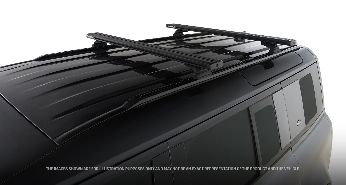 Kit 2 barres de toit RHINO-RACK pour Land Rover Defender II 110 L663 2020+, système Reconn-deck, 1260 mm, fixation solide.