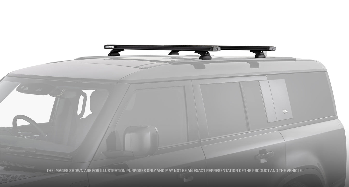 Kit de 2 barres de toit RHINO-RACK de 1260 mm pour Land Rover Defender II 130 2023+, système Reconn-Deck, vue de dessus