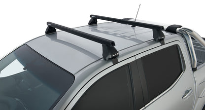 Kit 2 barres de toit Heavy Duty noires RHINO-RACK pour Nissan Navara NP300 2015-2021, série 2500, longueur 1250mm.