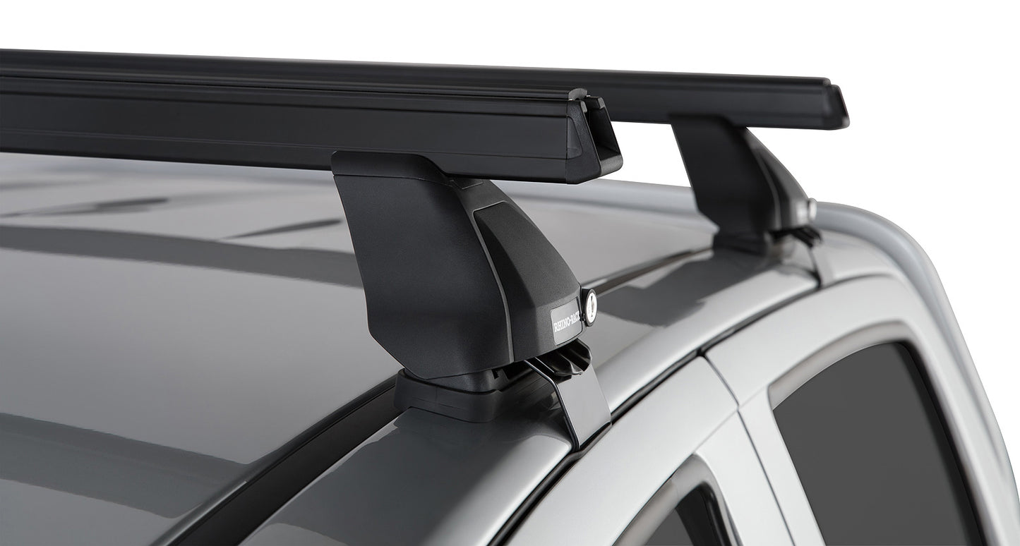 Kit de 2 barres de toit Heavy Duty noires RHINO-RACK pour Isuzu D-Max Gen II 2016-2020, série 2500, longueur 1375mm.