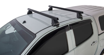 Kit de 2 barres de toit Heavy Duty noires RHINO-RACK pour Isuzu D-Max Gen II 2016-2020, série 2500, 1375mm.