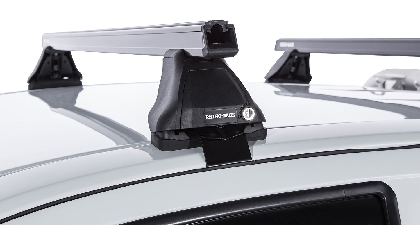 Kit de 2 barres de toit Heavy Duty noires RHINO-RACK pour Isuzu D-Max Gen II TF 2016-2020, 1375 mm, série 2500.