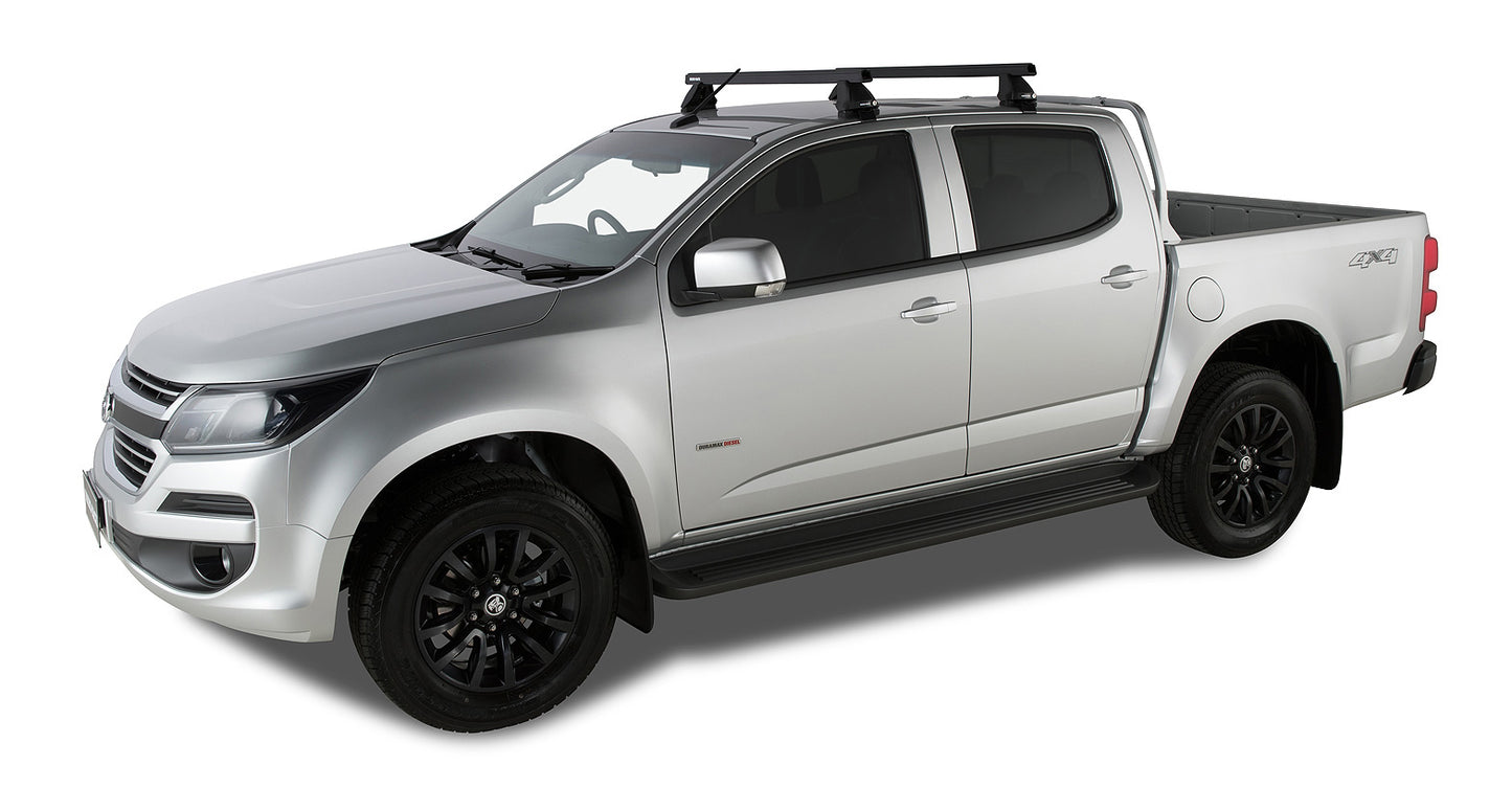 Kit de 2 barres de toit Heavy Duty noires RHINO-RACK pour Isuzu D-Max Gen II 2016-2020, série 2500, longueur 1375mm.