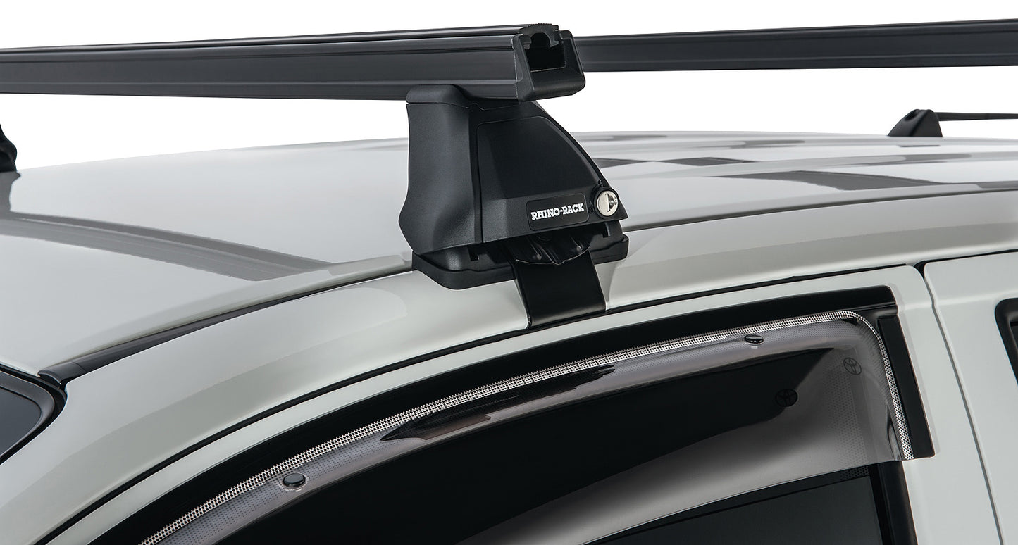 Kit 2 barres de toit Heavy Duty noires RHINO-RACK pour Toyota Hilux Vigo 2005-2015, 1375mm, série 2500, fixation robuste.