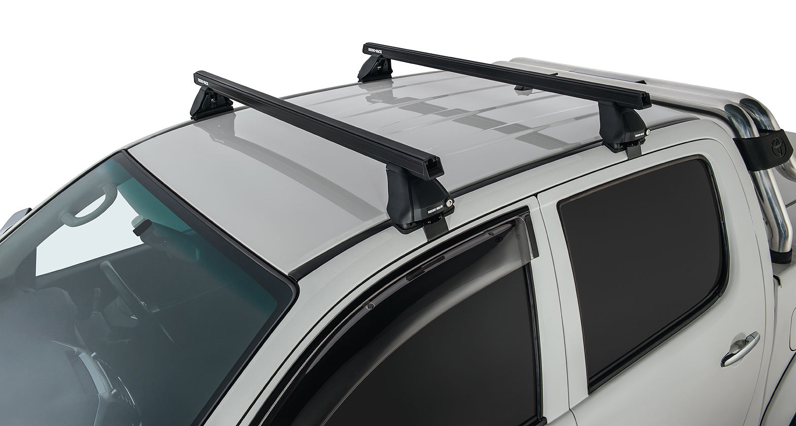 Kit de 2 barres de toit Heavy Duty noires de 1375mm pour Toyota Hilux Vigo 2005-2015, marque RHINO-RACK, série 2500.