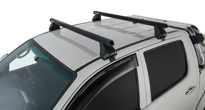 Kit de 2 barres de toit Heavy Duty noires de 1375mm pour Toyota Hilux Vigo 2005-2015, marque RHINO-RACK, série 2500.