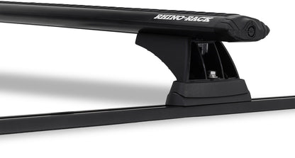 Kit 2 barres de toit noires RHINO-RACK pour Toyota Hilux 1988-1997, robustes et longues de 1065mm avec fixation Trackmount.